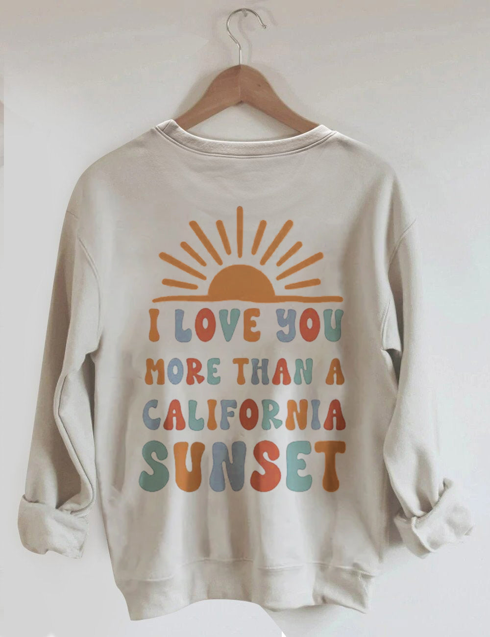 Sweat-shirt graphique Je t'aime plus qu'un coucher de soleil californien