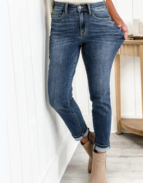 Jean slim taille haute élégant 