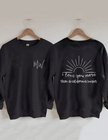 Sweat-shirt Je t'aime plus au coucher du soleil