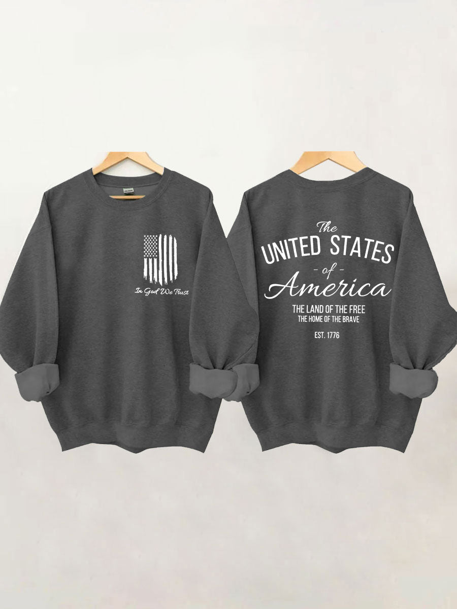 Nous faisons confiance au sweat-shirt drapeau américain