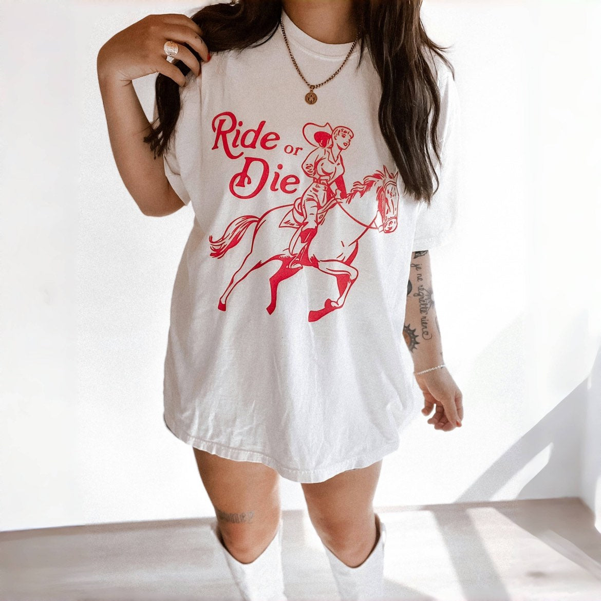 Ride or Die Western Cowgirl T-shirt