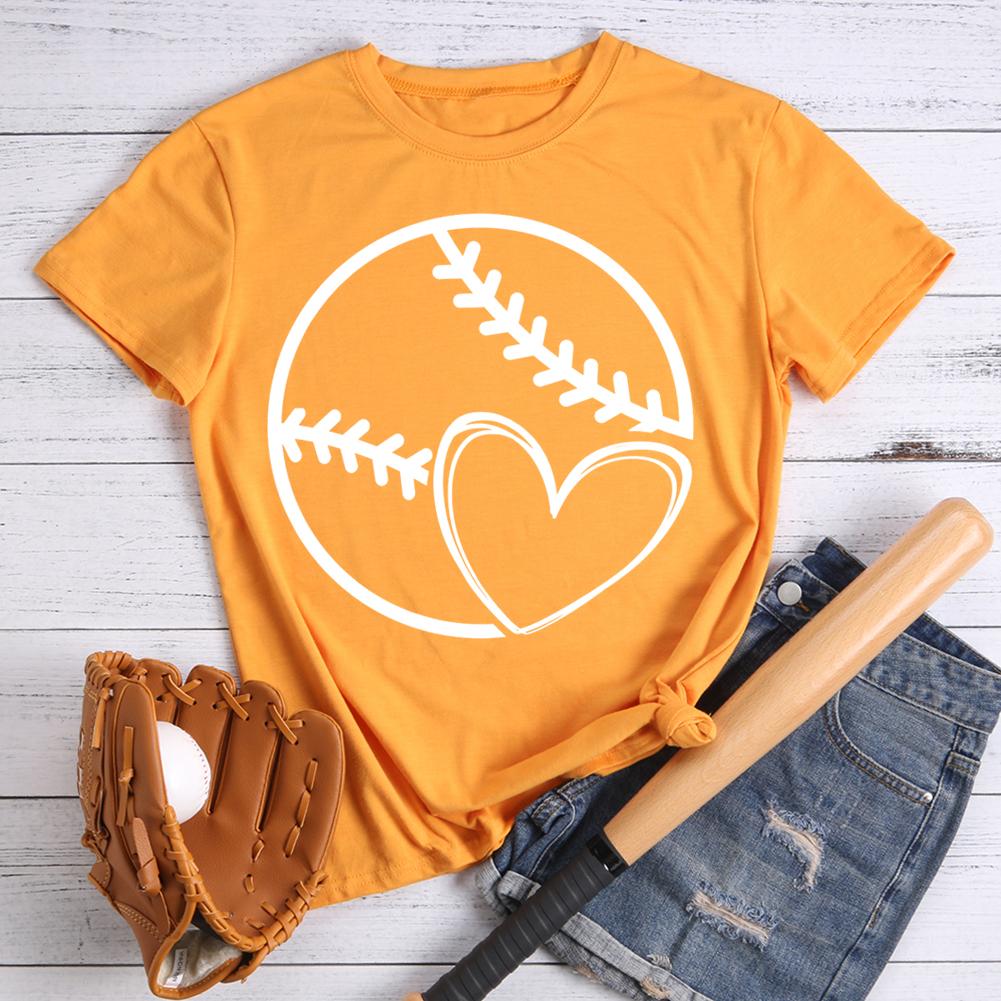 T-shirt coeur d'amour de baseball