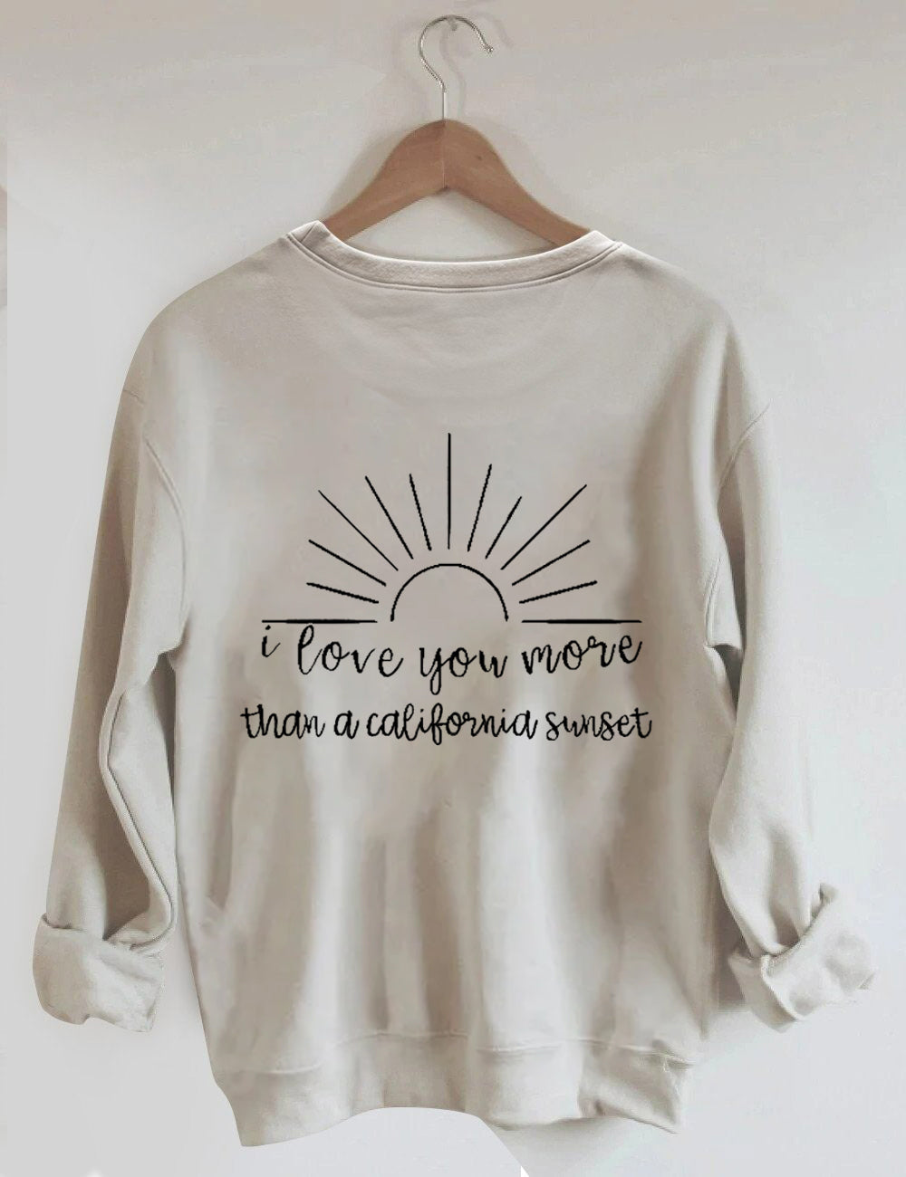 Sweat-shirt Je t'aime plus au coucher du soleil