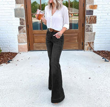 Jean large taille haute légèrement extensible 