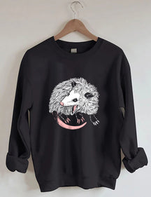 Lässiges Sweatshirt mit Opossum-Print 