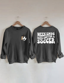 Sweat-shirt de football au café glacé du week-end