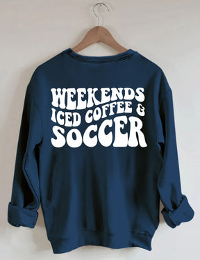 Sweat-shirt de football au café glacé du week-end