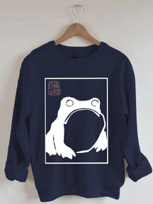 Unbeeindrucktes Frosch-Sweatshirt 