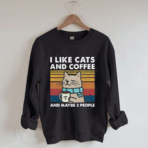 Ich mag Katzen und Kaffee-Sweatshirt 