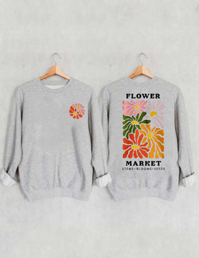 Bohemian Wildflower Print Sweatshirt