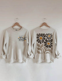 Sweat-shirt bohème imprimé fleurs sauvages