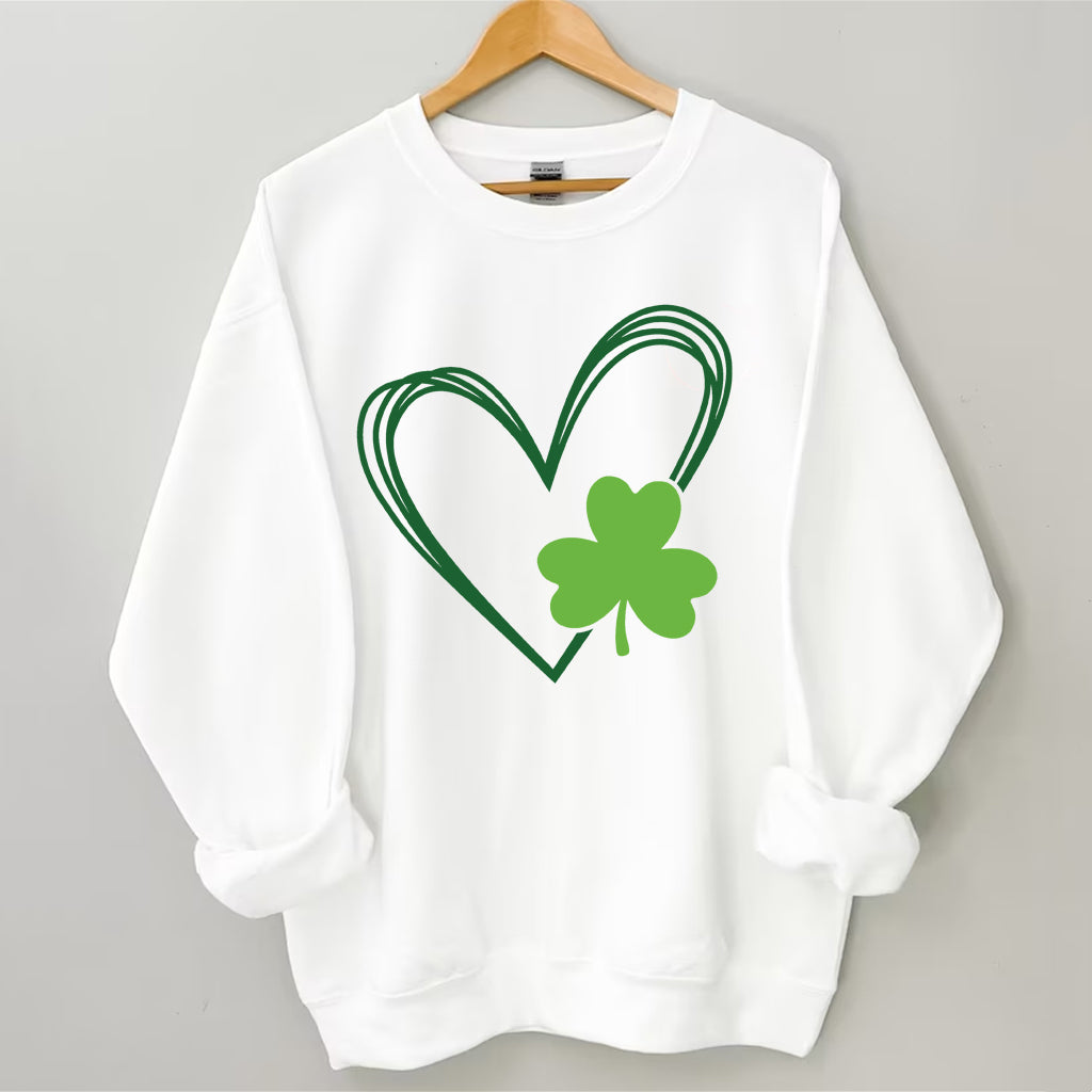 St. Patrick's Day Herz-Sweatshirt
