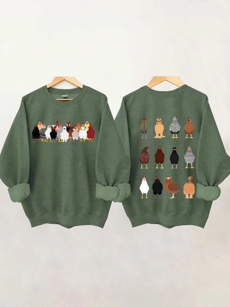 Sweat-shirt Love Chickens 