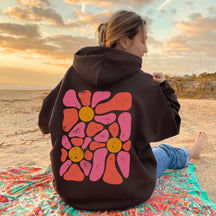 Retro botanischer Wildblumen-Hoodie