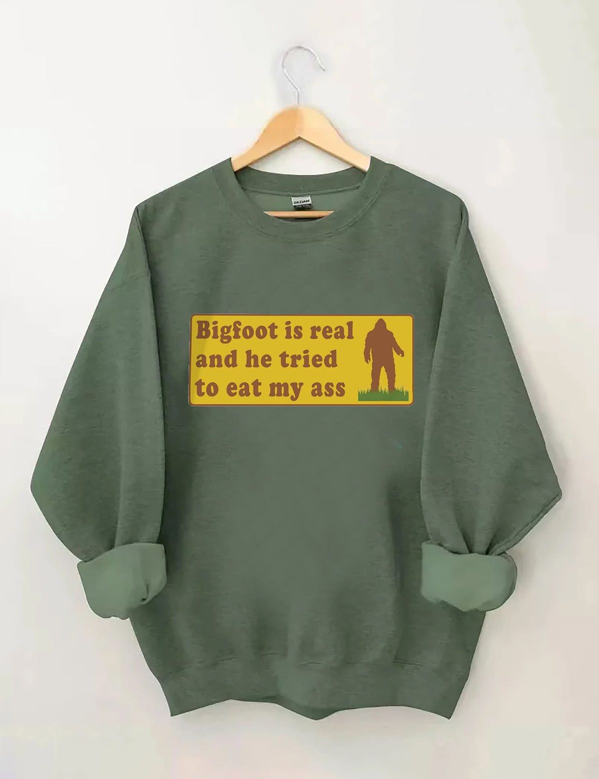 Bigfoot Is Real - Sweat-shirt à imprimé lettre