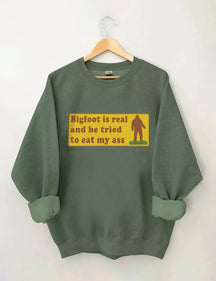 Bigfoot Is Real - Sweat-shirt à imprimé lettre