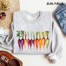 Carottes Aquarelle Légumes Jardinage Sweatshirt