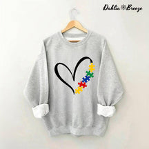 Sweat-shirt Coeur Puzzle Autisme