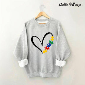 Sweat-shirt Coeur Puzzle Autisme