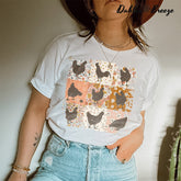 T-shirt poulets de ferme vintage