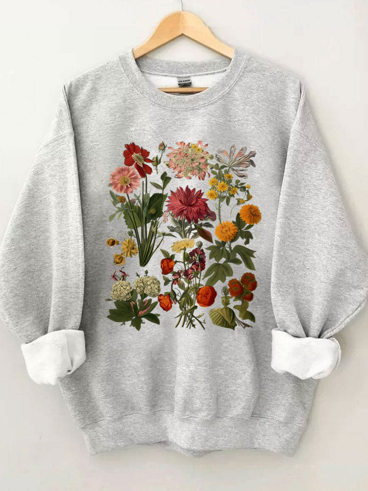 Sweat-shirt à fleurs vintage Cottagecore