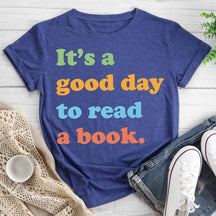 T-shirt col rond C'est une bonne journée pour lire un livre