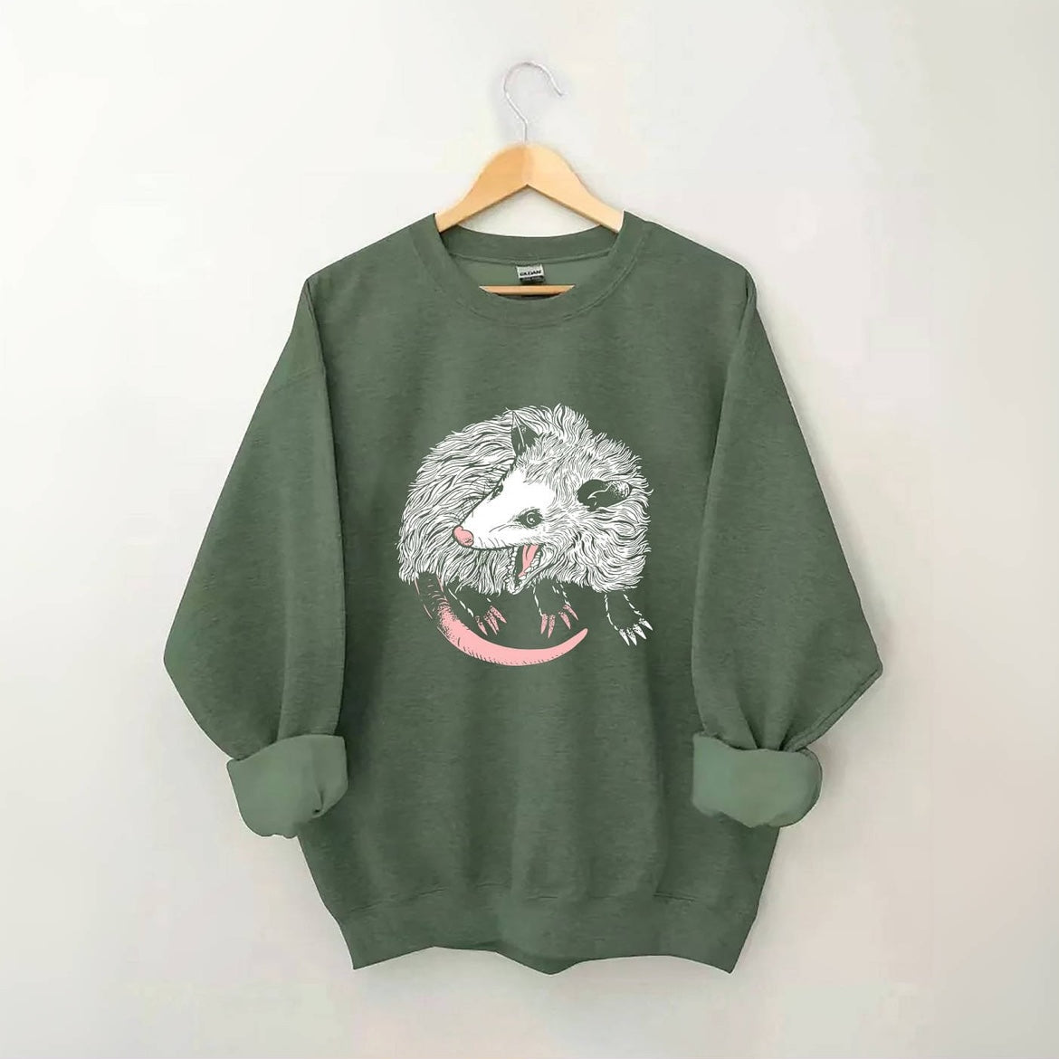 Lässiges Sweatshirt mit Opossum-Print 