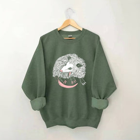 Lässiges Sweatshirt mit Opossum-Print 