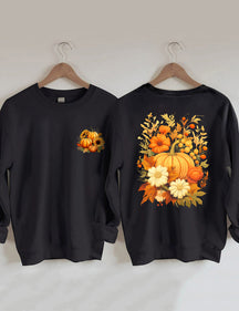 Sweat-shirt citrouilles tournesol