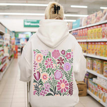 Kapuzenpullover mit Wildblumen-Natur-Print