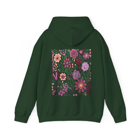 Sweat à capuche imprimé nature fleurs sauvages