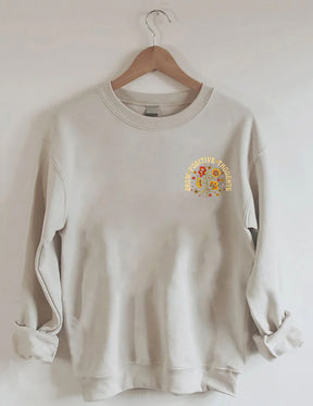 Cultivez des pensées positives Sweat-shirt Vintage Wildflowers
