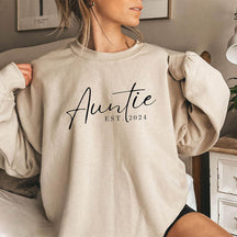 Rundhals-Sweatshirt mit Tante-Buchstaben-Print