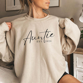 Rundhals-Sweatshirt mit Tante-Buchstaben-Print