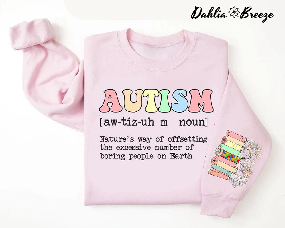 Définition de l'autisme Be Kind Book Sweat-shirt floral