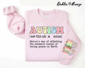 Définition de l'autisme Be Kind Book Sweat-shirt floral