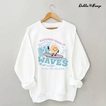 Happiness Comes In Waves Back Sweatshirt