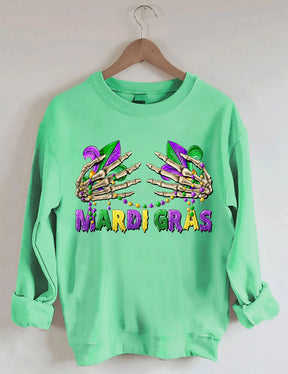Mardi Gras Skelett Hände Sweatshirt
