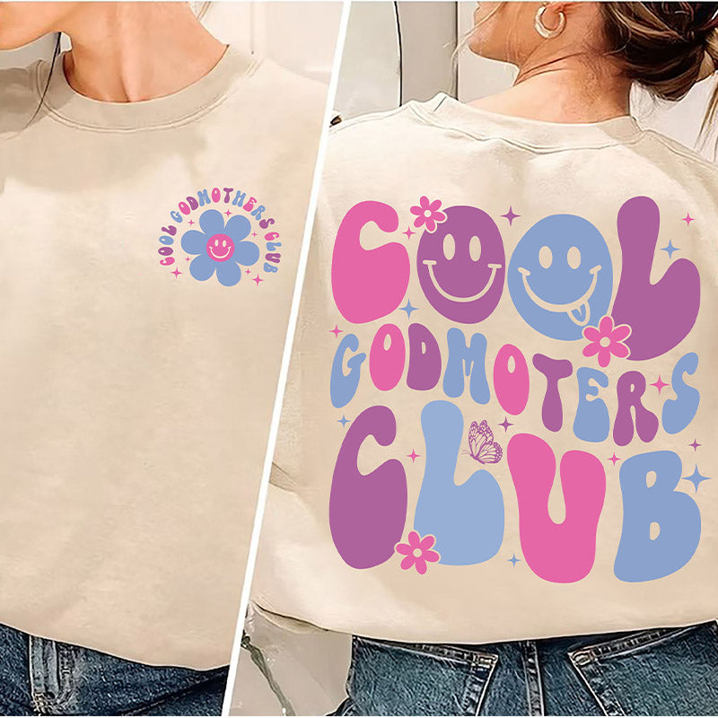 Sweat-shirt Cool Godmothers Club avec sourire fleuri