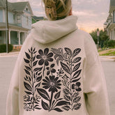 Sweat à capuche fleurs pressées