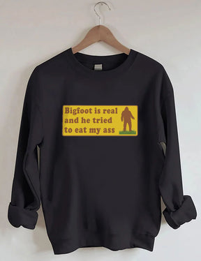 Bigfoot Is Real - Sweat-shirt à imprimé lettre
