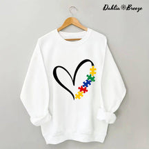 Sweat-shirt Coeur Puzzle Autisme