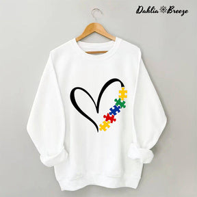 Sweat-shirt Coeur Puzzle Autisme