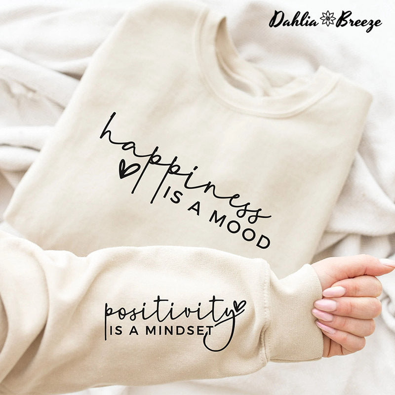Sweat-shirt imprimé lettre drôle inspirante Positivity