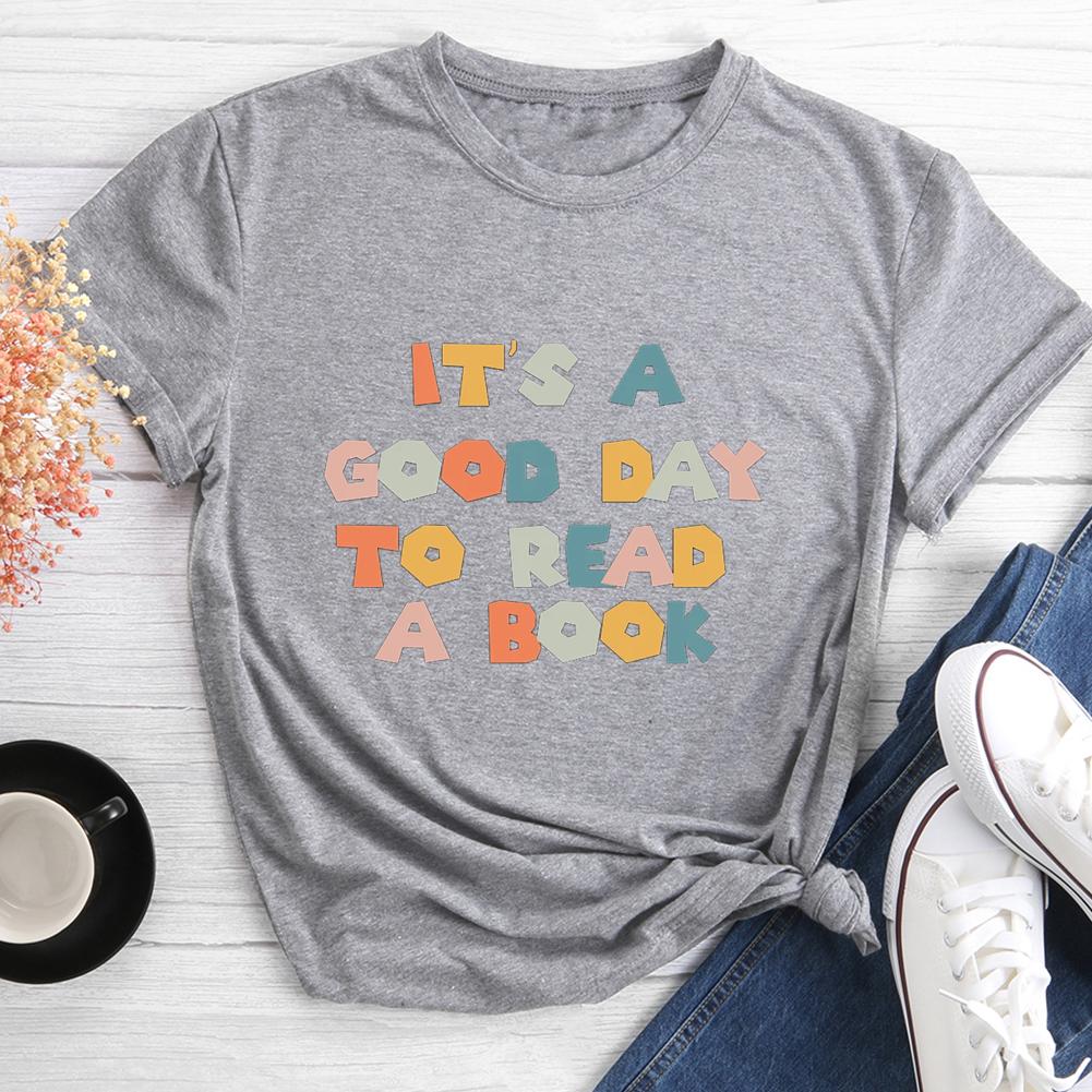 T-shirt à col rond C'est une bonne journée pour lire un livre