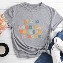 T-shirt à col rond C'est une bonne journée pour lire un livre