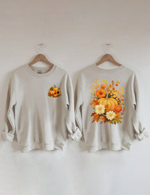 Sweat-shirt citrouilles tournesol