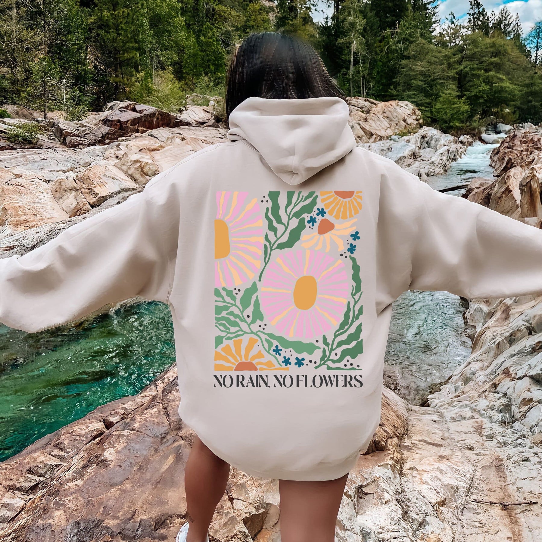 Sweat à capuche rétro à imprimé floral