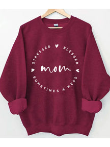Mama gestresst, gesegnet, manchmal ein Chaos-Sweatshirt