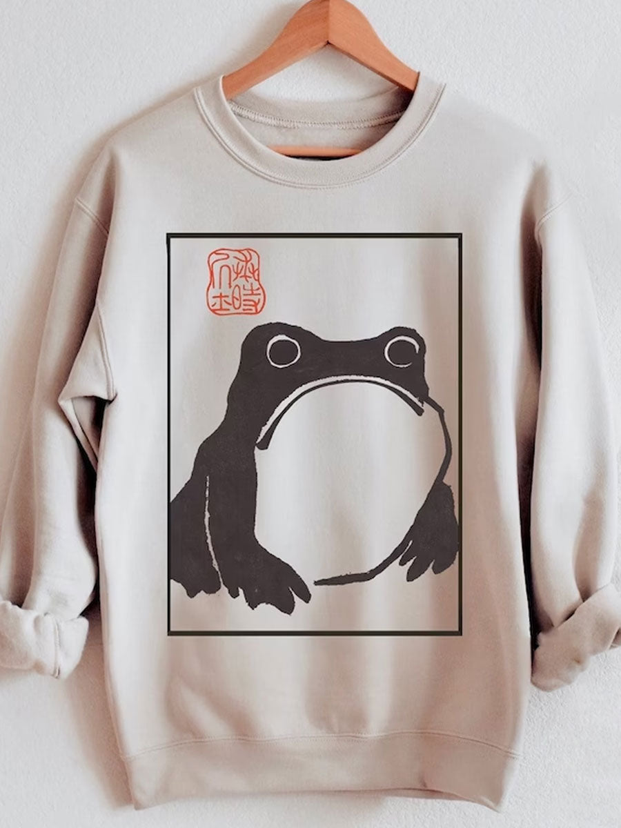 Unbeeindrucktes Frosch-Sweatshirt 